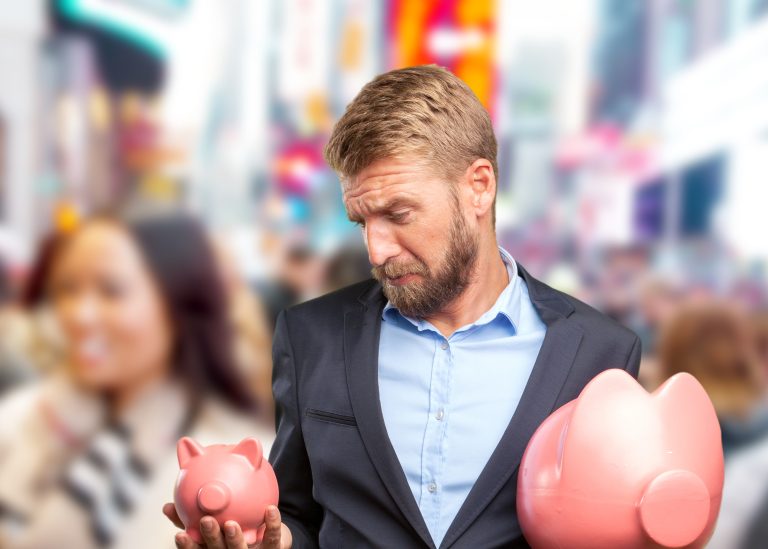 blond businessman sad expression